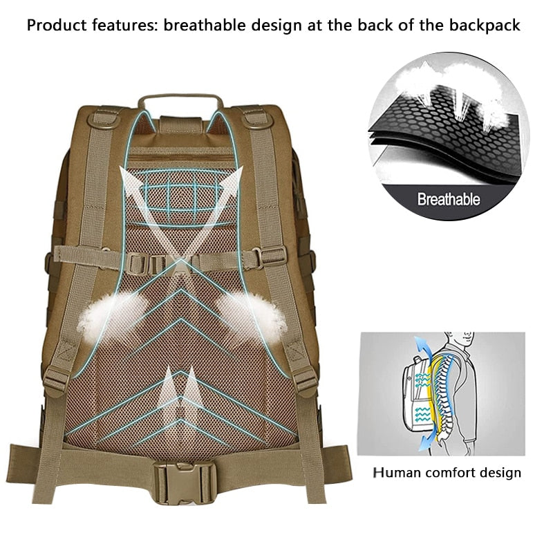 50L Waterproof Military Backpack