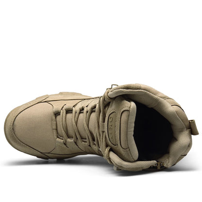 Mens Waterproof Military Boots (Brown)